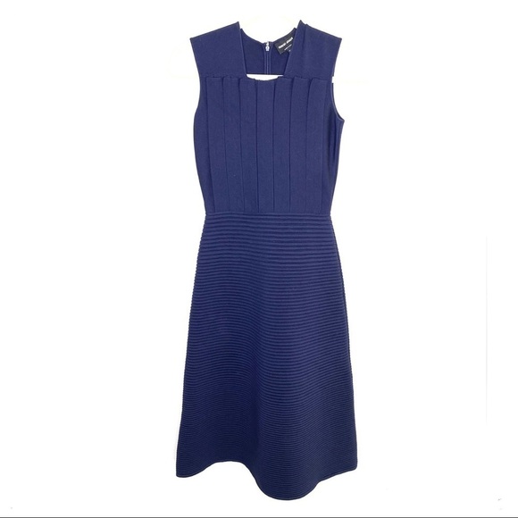 GIORGIO ARMANI PLEATED SLEEVELESS WOOL DRESS - Picture 3 of 11